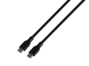 USB-C - C-laddningskabel USB2.0, SPR, silikon, 1,5 m, svart